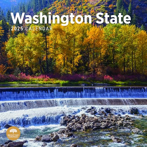 Bright Day Monats-Wandkalender 2025, 30,5 x 30,5 cm, Seattle Mount Rainier Evergreen State von Bright Day Calendars