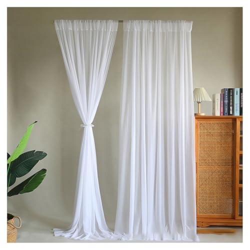 BrightGlow Tüll Hintrgrund Vorhang 150×215cm Hochzeits-Hintergrundvorhang Party-Hintergrund Tüll-Polyester Dekostoff Fotowand Hintergrund Vorhang für Party Hochzeit Baby Dusche Weiß 1 Stück von BrightGlow