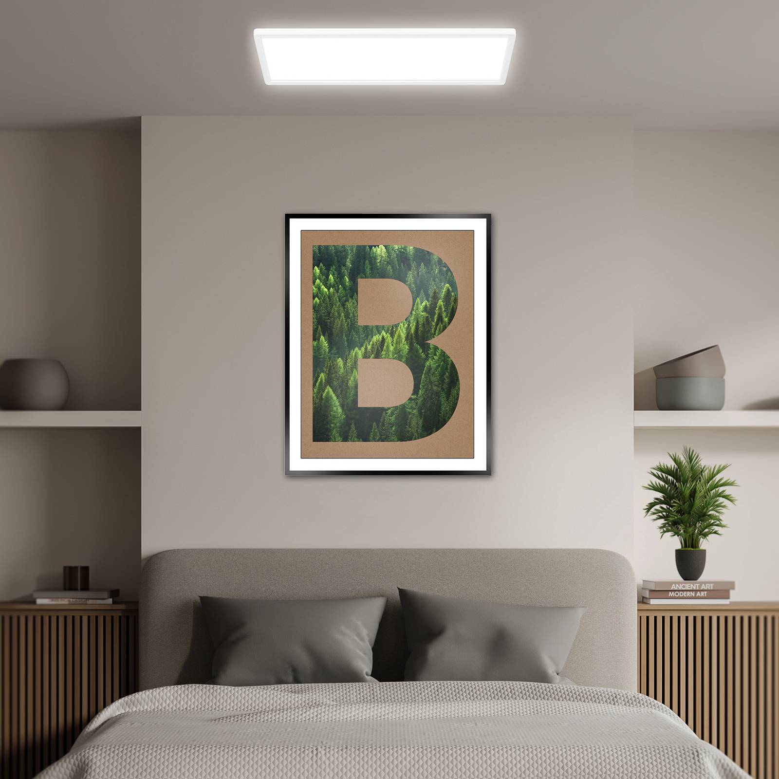 LED-Deckenleuchte Tava A, 58x20 cm, Kunststoff, weiß von Briloner