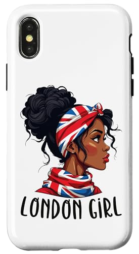 Hülle für iPhone X/XS London Girl, London Girls, Britische Flagge Damen von British City Girls UK Flag Gifts