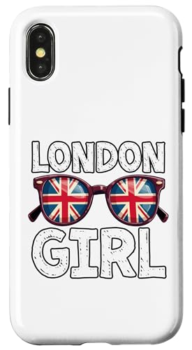 Hülle für iPhone X/XS London Girl, London Girls, Britische Flagge Damen von British City Girls UK Flag Gifts