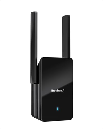 BrosTrend WiFi 6 AX3000 WLAN Verstärker, Internet Verstärker Gigabit Port, DualBand 2402Mbit/s 5GHz & 574Mbit/s 2.4GHz, WPA3 Einfache Einrichtung, WLAN Repeater mit LAN Anschluss für Allen WLAN Router von BrosTrend
