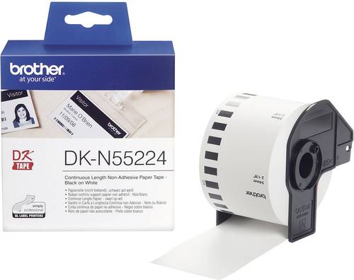 Brother DK-N55224 Etiketten Rolle 54mm x 30.48m Papier Weiß 1 St. Nicht klebend DKN55224 Universal- von Brother