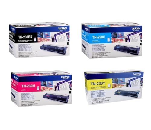 Brother Original Toner TN230 Schwarz Gelb Blau Rot 4 Farben Set HL3040CN MFC9120CN MFC9125CN MFC9325CN MFC9320CW HL3070CW HL3075CW DCP9010CN von Brother