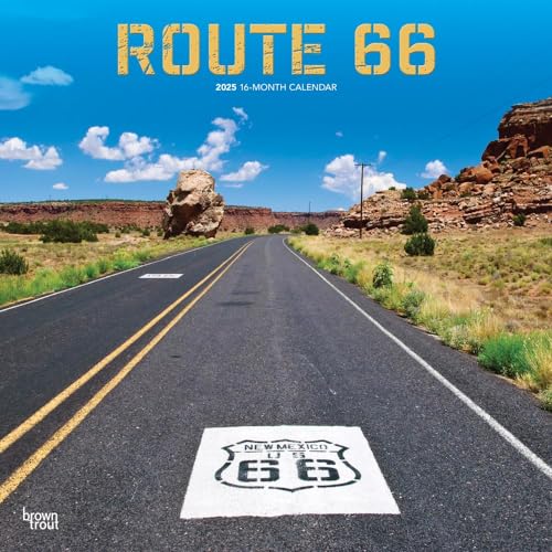 Route 66 2025 12 X 24 Inch Monthly Square Wall Calendar Plastic-Free von BrownTrout