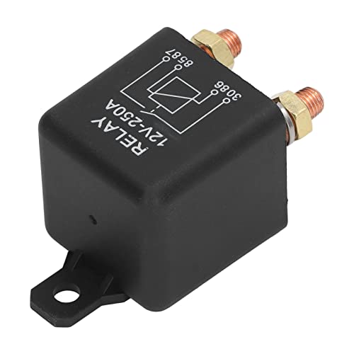 12 V 250 A Dauerrelais, Auto-Starter-Relais, Ein/Aus-Leistungsschalter-Relais, Robust für LKW, Boot, Van, Marine, Golfwagen, aus Edelstahl, Effiziente Messingspule, Normalerweise von Brrnoo