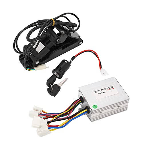 24V 500W Bürstenmotor-Controller-Kit, Stabile Geschwindigkeitsregelung mit Fußgaspedal, Aluminiumgehäuse-E-Scooter-Controller-Set, für Elektrofahrräder, Dreiräder, 12V-99V-Pedal von Brrnoo