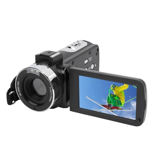 30MP 1080P Full HD Camcorder 3 Zoll Farbe IPS Bildschirm 18X Digital Zoom, Bewegungs Erkennung, Fernsteuerung Videokamera für Reisen, Hochzeit, mit USB-Webcam PC CAM-Modus und von Brrnoo