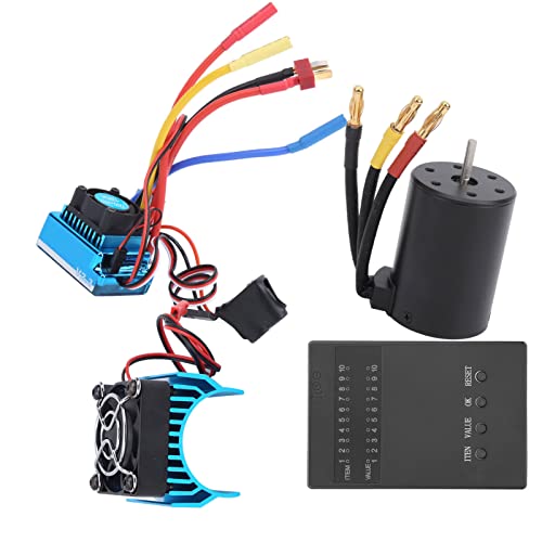 Bürstenloser ESC, Gebürsteter Motor ESC RC Motor ESC Set 3650 Motor 2300 KV 120A Bürstensess ESC -Programm Kühlkörper Set RC Motor und ESC für 1/10 RC -Auto von Brrnoo