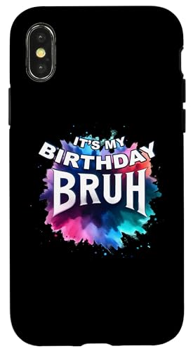 Hülle für iPhone X/XS Bruh It's My Birthday Shirts für Jugendliche Beliebtes Slang-Meme von Bruh Gifts Kids Meme Gifts Funny Bruh Gamer Gift