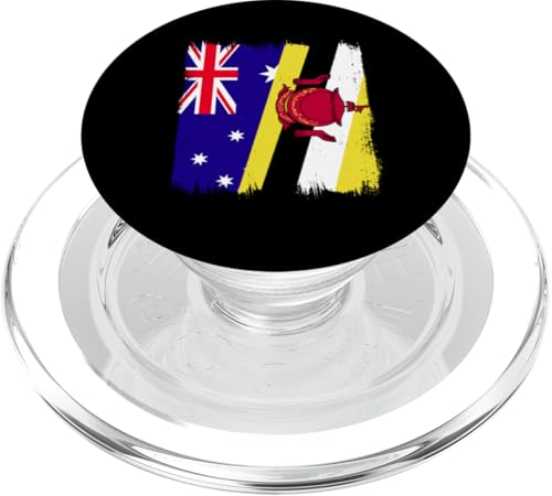 Australien Brunei Halbflagge Australian Bruneian Heritage PopSockets PopGrip für MagSafe von Brunei Flag Design Bruneian Roots