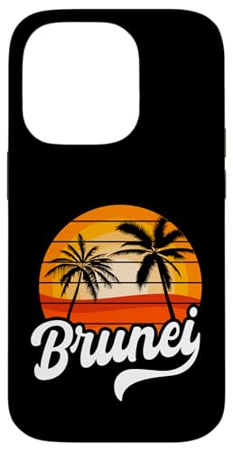 Hülle für iPhone 14 Pro Brunei Palme Beach Wear Borneo Südostasien Land von Brunei Flag Design Bruneian Roots