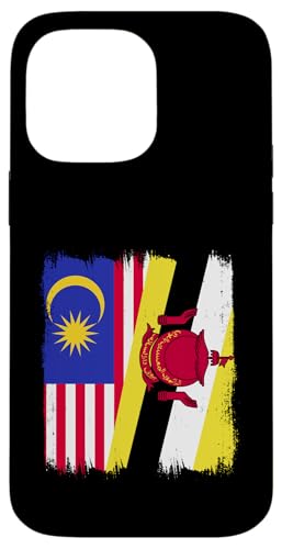 Hülle für iPhone 14 Pro Max Malaysia, Brunei, halbe Flagge, malaysisches brüneiisches Erbe von Brunei Flag Design Bruneian Roots