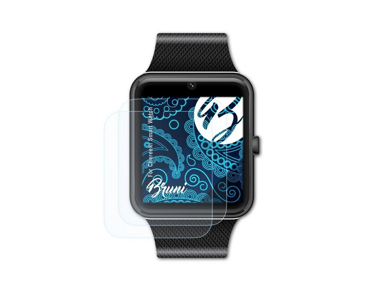 Bruni Schutzfolie Glasklare Displayschutzfolie für Smart Watch, (2 Folien), praktisch unsichtbar von Bruni