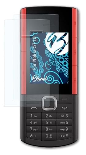 Bruni Schutzfolie kompatibel mit Nokia 5710 Folie, glasklare Displayschutzfolie (2X) von Bruni