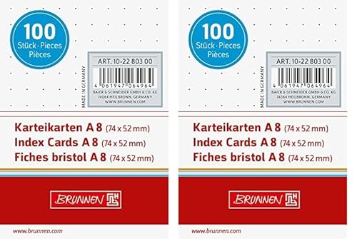 BRUNNEN Karteikarten A8 dotted (Packung mit 2) von Brunnen