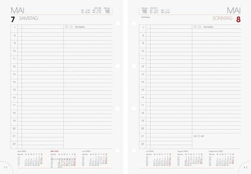 BRUNNEN Tages-Ersatzkalendarium Modell 765 (2025), 1 Seite = 1 Tag, A5, 448 Seiten von Brunnen
