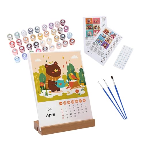 2025 Wall Calendar, Painting By Numbers Calendar, Monthly Calendar With Paint, Acrylic Paint Calendar, Desk Calendar With Brush, Interactive Calendar, Paint And Brush Calendar, Calendar Desk Decoratio von Bsbkoj