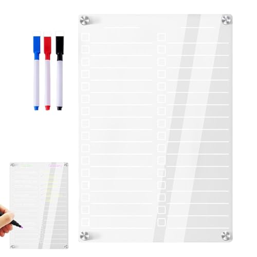 Acryl Magnetic Dry Erase Board, Kühlschrank Clear Planner Board, Magnetic Marker Board, Kühlschrank Grocery List Board, Acryl Marker Board, Dry Erase Fridge Board, Clear Kühlschrank Organizer von Bsbkoj