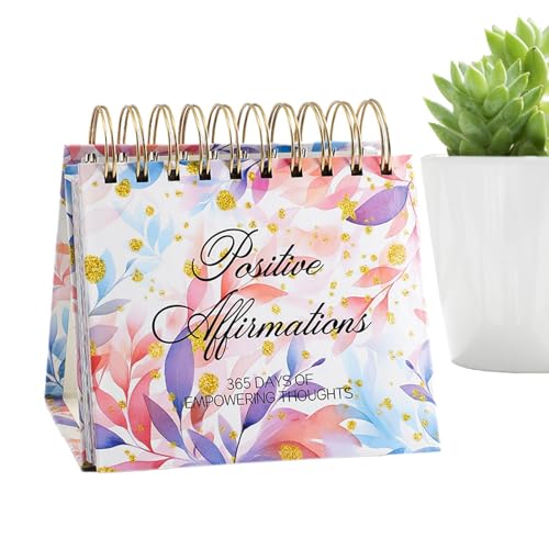 Daily Affirmation Kalender, Inspirational Quotes Desktop Kalender, 365 Tage Perpetual Desk Kalender mit Motivational Sayings, Positive Standing Kalender für Damen, Büro und Zuhause von Bsbkoj