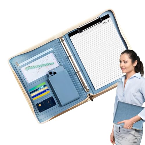 Leder-Padfolio für Herren, Business-Dokumenten-Organizer, juristischer Dokumenten-Organizer, A4-Padfolio mit Notizblock, Leder-Binder-Padfolio, Schreibblock-Organizer, Business-Padfolio für Meetings, von Bsbkoj