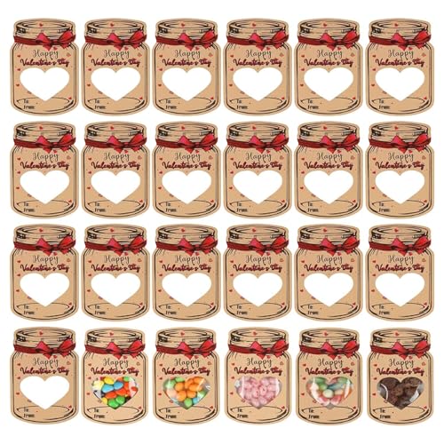 Mason Jar Cards, Holiday Greeting Cards, Valentine's Day Cards, Set of 24 Greeting Cards, Kids School Greeting Cards, Holiday Candy Cards, Valentine's Day Greetings, Cute Mason Jar Greeting Cards von Bsbkoj