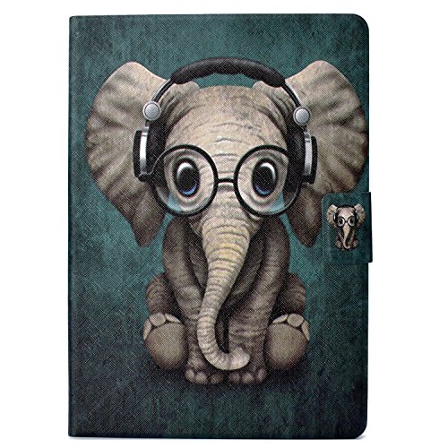 Bspring Huawei MediaPad T3 10 Hülle Case - Ultra Dünn und Leicht PU Leder Schutzhülle Cover für Huawei MediaPad T3 10(9,6 Zoll) Elefant von Bspring