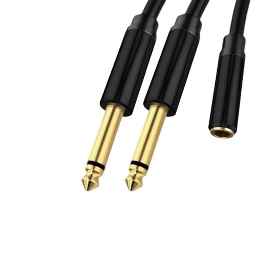 Btgghytr 3,5 mm auf Doppel 6,5 mm Adapter Splitter Doppel 6,5 mm auf Stereo 1/8 Zoll 3,5 mm Soundkabel Ersatz von Btgghytr