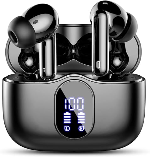 Bluetooth Kopfhörer, Kopfhörer Kabellos Bluetooth 5.3 Sport In Ear Kopfhörer mit 4 Mikrofon, 40 std Spielzeit, LED-Anzeige, ENC Lärmreduzierung, HiFi Stereo Ohrhörer für Arbeit und Studium von Btootos