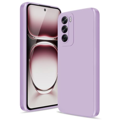 Btstring Hülle für Oppo Reno 12 Pro, Hochwertiges Silikon Case, Ganzkörper Handyhülle mit Seidig-Weicher Berühren, Kratzfestes Weiches Mikrofaserfutter (Helles Lila) von Btstring