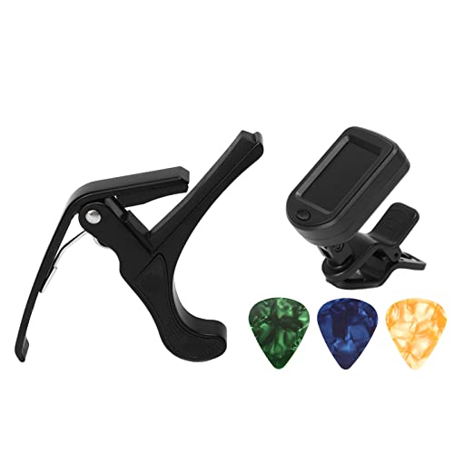 Gitarren-Zubehör-Set Mit Gitarren-Stimmgerät, Gitarren-Kapodaster, 3 Gitarren-Plektren, LED-Display, Klare Hintergrundbeleuchtung, Gitarren-Zubehör-Tuner-Set Für Gitarre, Bass, Ukulele Gitarren-Zubehör-Set Mit Gitarren-Stimmgerät, Gitarren-Kapodaster, 3 Gitarren-Plektren, LED-Display, Klare Hintergrundbeleuchtung, Gitarren-Zubehör-Tuner-Set Für Gitarre, Bass, Ukulele von Buachois