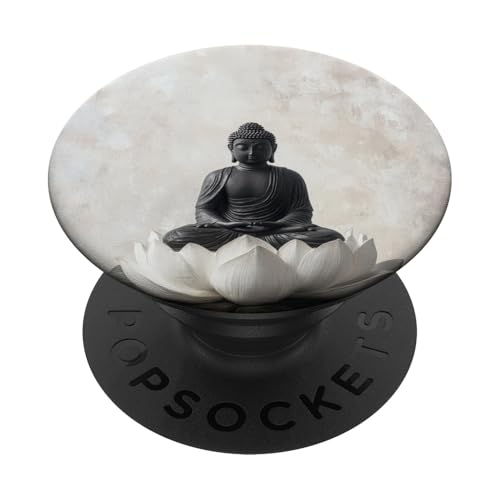 Abstrakter Buddha - Lotusblume - spiritueller Buddhismus Buddhist PopSockets Klebender PopGrip von Buddha Designs by Kajiro