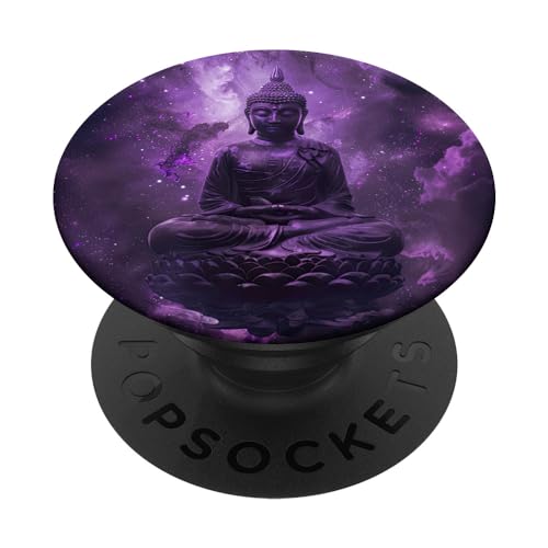 Abstrakter Buddha - Lotusblume - spiritueller Buddhismus Buddhist PopSockets mit austauschbarem PopGrip von Buddha Designs by Kajiro