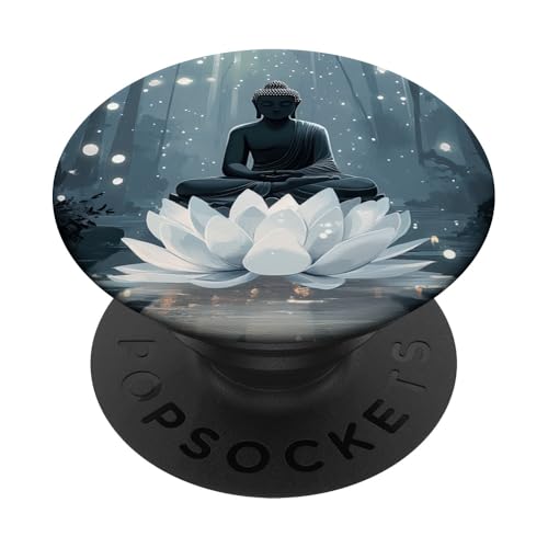 Abstrakter Buddha - Lotusblume - spiritueller Buddhismus Buddhist PopSockets mit austauschbarem PopGrip von Buddha Designs by Kajiro