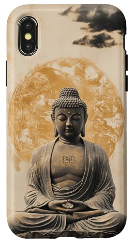 Hülle für iPhone X/XS Abstrakter Buddha - Lotusblume - spiritueller Buddhismus Buddhist von Buddha Designs by Kajiro