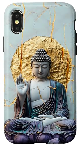 Hülle für iPhone X/XS Abstrakter Buddha - Lotusblume - spiritueller Buddhismus Buddhist von Buddha Designs by Kajiro