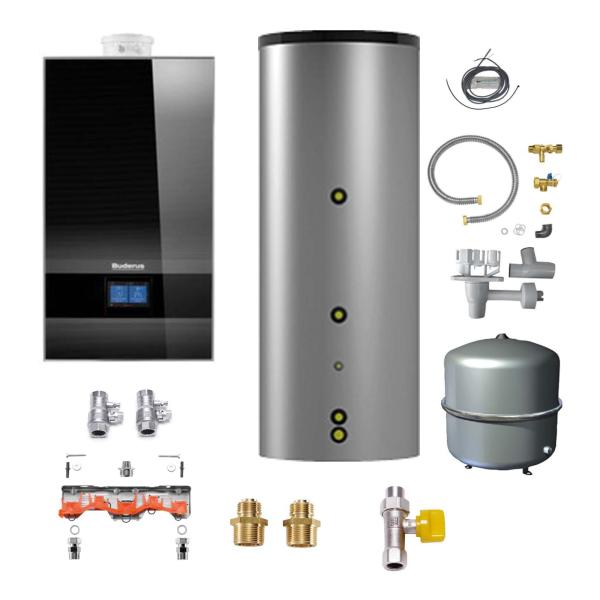 Buderus Gas-Brennwert Paket Kombigerät Logamax plus GB182i.2-25 H 2... von Buderus