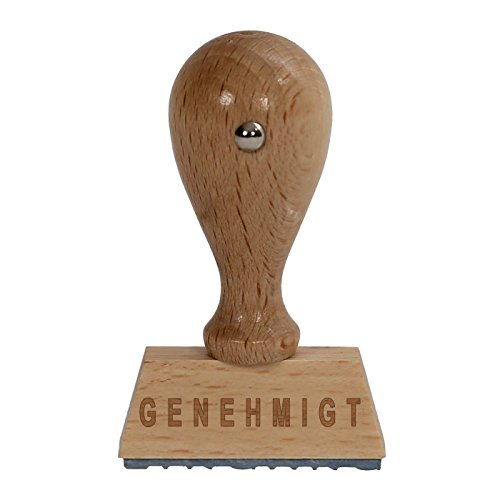 Bütic Business Holzstempel/Büro Stempel HS4010 mit Beschriftung oder Wunschtext, Stempeltext:G E N E H M I G T von Bütic GmbH