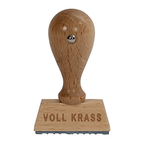 Bütic Spaß Holzstempel V3 / Fun-Stempel HS4010 mit Beschriftung oder Wunschtext, Spaßstempel:VOLL KRASS von Bütic GmbH