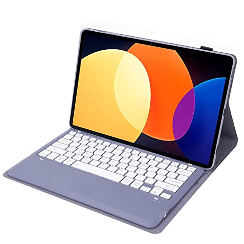 Bueuwe Tastatur Hülle für Xiaomi Pad 5 pro 12.4 Zoll, Abnehmbare Tastatur mit Weiche TPU-Rückseite,Lila von Bueuwe