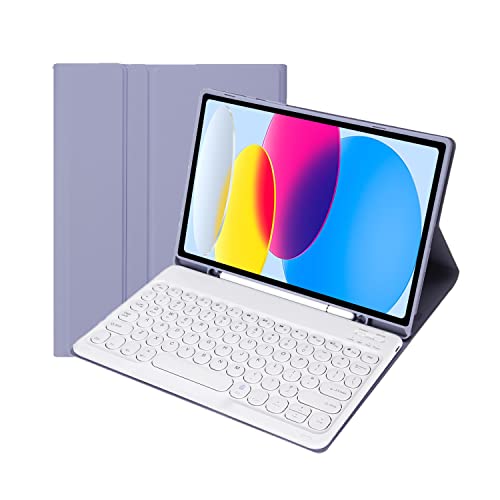 Bueuwe Tastatur hülle für iPad 10,2 Zoll 9. Generation 2021/8. Generation 2020/7. 2019, kabellose Bluetooth-Tastatur mit Stifthalter,Lila von Bueuwe