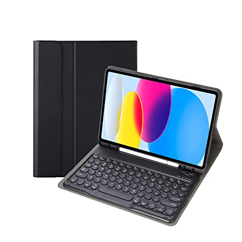 Bueuwe Tastatur hülle für iPad 10,2 Zoll 9. Generation 2021/8. Generation 2020/7. 2019, kabellose Bluetooth-Tastatur mit Stifthalter,Schwarz von Bueuwe