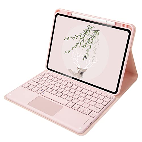 Bueuwe Tastatur hülle für iPad 6. Gen (2018), iPad 5. Gen (2017), iPad Air 2, iPad Air, iPad Pro 9,7 Zoll, abnehmbare Bluetooth-Tastatur mit Stifthalter,Pink with touchpad von Bueuwe