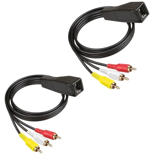 Bueyrfrq RJ45-Buchse auf 3 RJ45 auf 3 Lotusblumen mit Extender und Netzwerkkabel Zur Verlängerung Von 305 Metern Audio- und Videokabel von Bueyrfrq