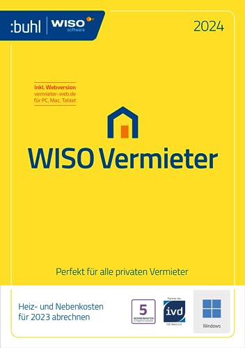 WISO Vermieter 2024 - Neben- und Heizkostenabrechnung für das Jahr 2023 korrekt abrechnen | Aktivierungscode per E-Mail von Buhl Data Service GmbH