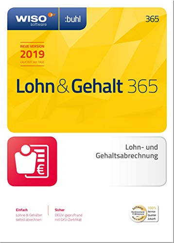 WISO Lohn & Gehalt 365 (aktuelle Version 2019) Die ideale Software für die Lohnbuchhaltung in Unternehmen | 2019 | PC | PC Aktivierungscode per Email von Buhl Data Service
