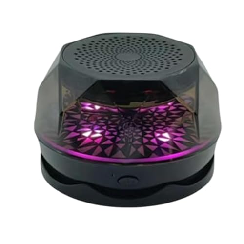 Kabelloser RGB-Lautsprecher, tragbares Soundsystem mit RGB-Lichtern, Schreibtisch-Audiolautsprecher mit LED-Lichtern, einfach zu bedienen, auffälliges Design, 4 x 4 x 6 cm, Weiß/Schwarz für Computer von Buhygn