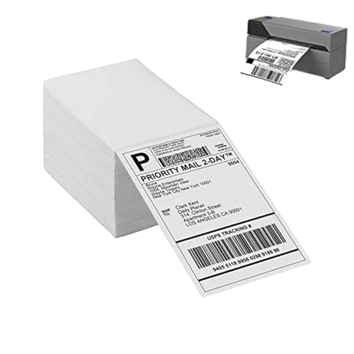 Thermodirekt-Versandetiketten,Thermodruckerpapier, Perforiertes Briefpapier falten, 500 Etiketten pro Stapel, gefaltetes perforiertes Druckerpapier, starke Klebrigkeit für Porto-Barcodes von Buhyujkm