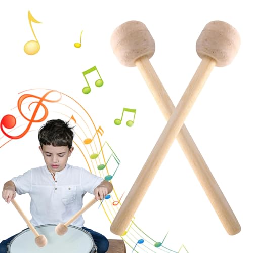 Wooden Drum Mallets, 2X Anti-Slip Drum Sticks with Wood Handle, Music Instrument Tool for Professionals, Teachers, Students, and Music Lovers, Durable and Comfortable von Buhyujkm