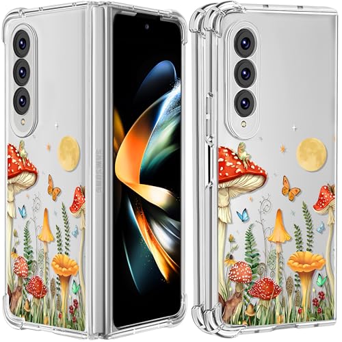 Buleens Schutzhülle für Samsung Galaxy Z Fold 4 – transparentes, flexibles TPU, für Damen, niedliches Mädchen, schlanke Passform, stoßfest, mädchenhaftes, einzigartiges lustiges Design für Samsung Z von Buleens